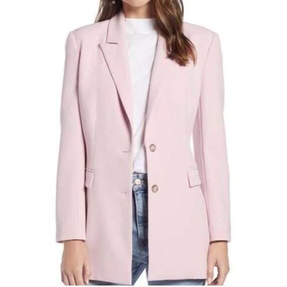 Something Navy Slouchy Power Pink Oversized Blazer - Picture 1 of 11
